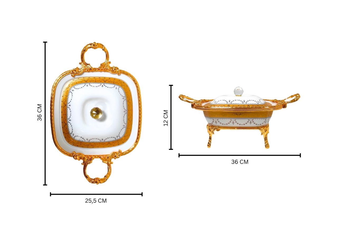 Wadah Saji Persegi Klasik motif Padi M35